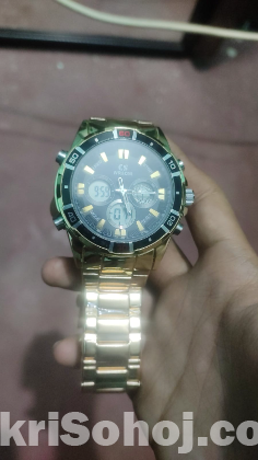 Cs ফুল গোল্ডেন কালার ঘড়ি (ইতালি)  watch From Italy